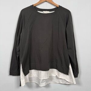 Two by Vince Camuto Charcoal  Layered Sweatshirt, Size L, Great Condition!